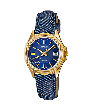 CASIO นาฬิกาคาสิโอ นาฬิกาข้อมือ นาฬิกากันน้ำ นาฬิกาของแท้ ประกันศูนย์ CMG 1 ปี รุ่น LTP-E115GBL-2A นาฬิกาสีน้ำเงิน