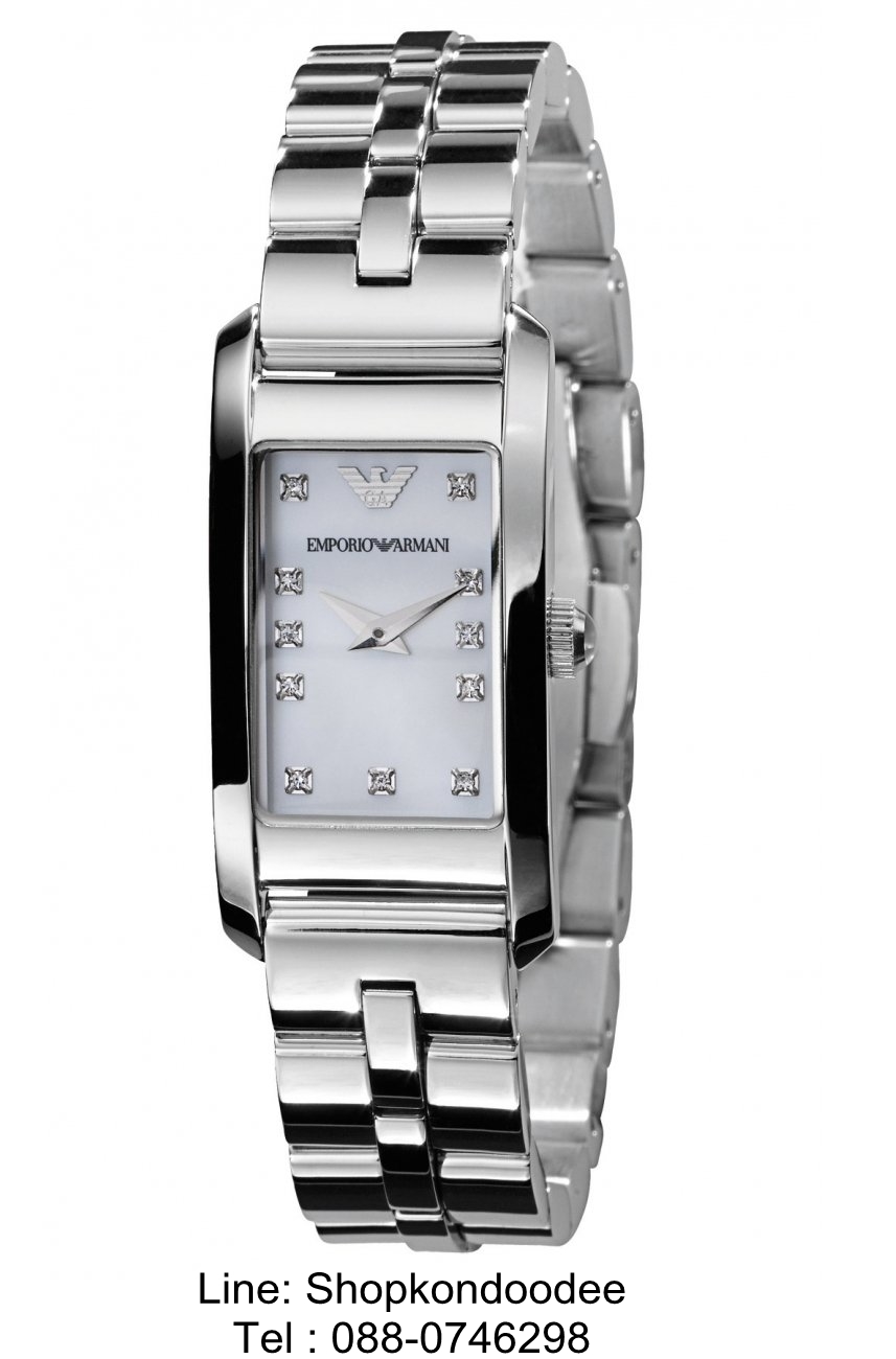 Emporio Armani Ladies AR3167 Watch Stainless Steel Bracelet Mop Dial with Stone Setting