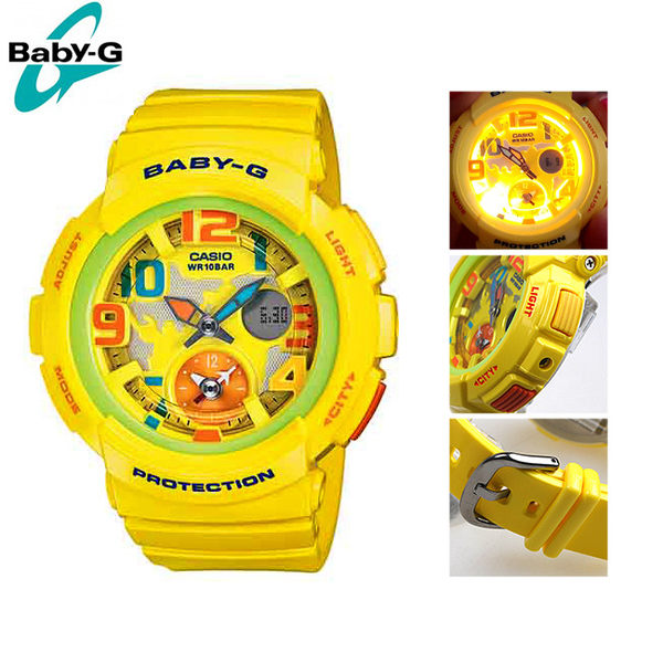 CASIO BABY-G นาฬิกาข้อมือ นาฬิกากันน้ำ นาฬิกาของแท้ ประกันศูนย์ CMG 1 ปี รุ่น BGA-190-9B นาฬิกาสีเหลือง