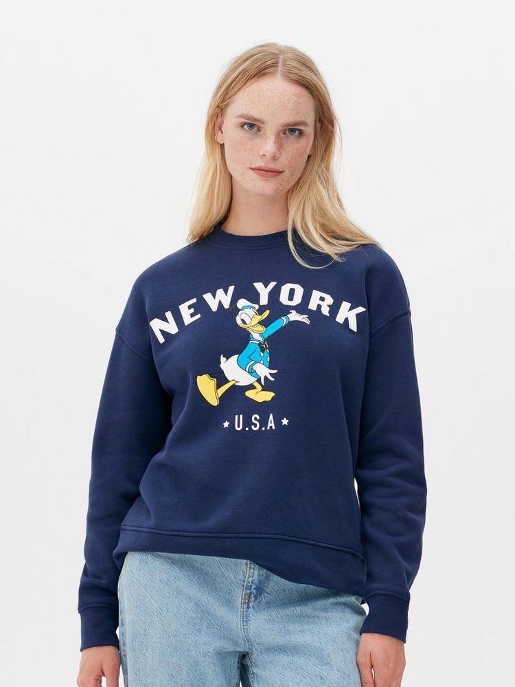 Disney เสื้อฮู้ดกันหนาว เสื้อสเวตเตอร์แขนยาว ลายโดนัลดั๊ก DONALD DUCK แนวๆคะ งานแบรนด์ Disney แท้คะ สำเนา สำเนา น้ำเงิน