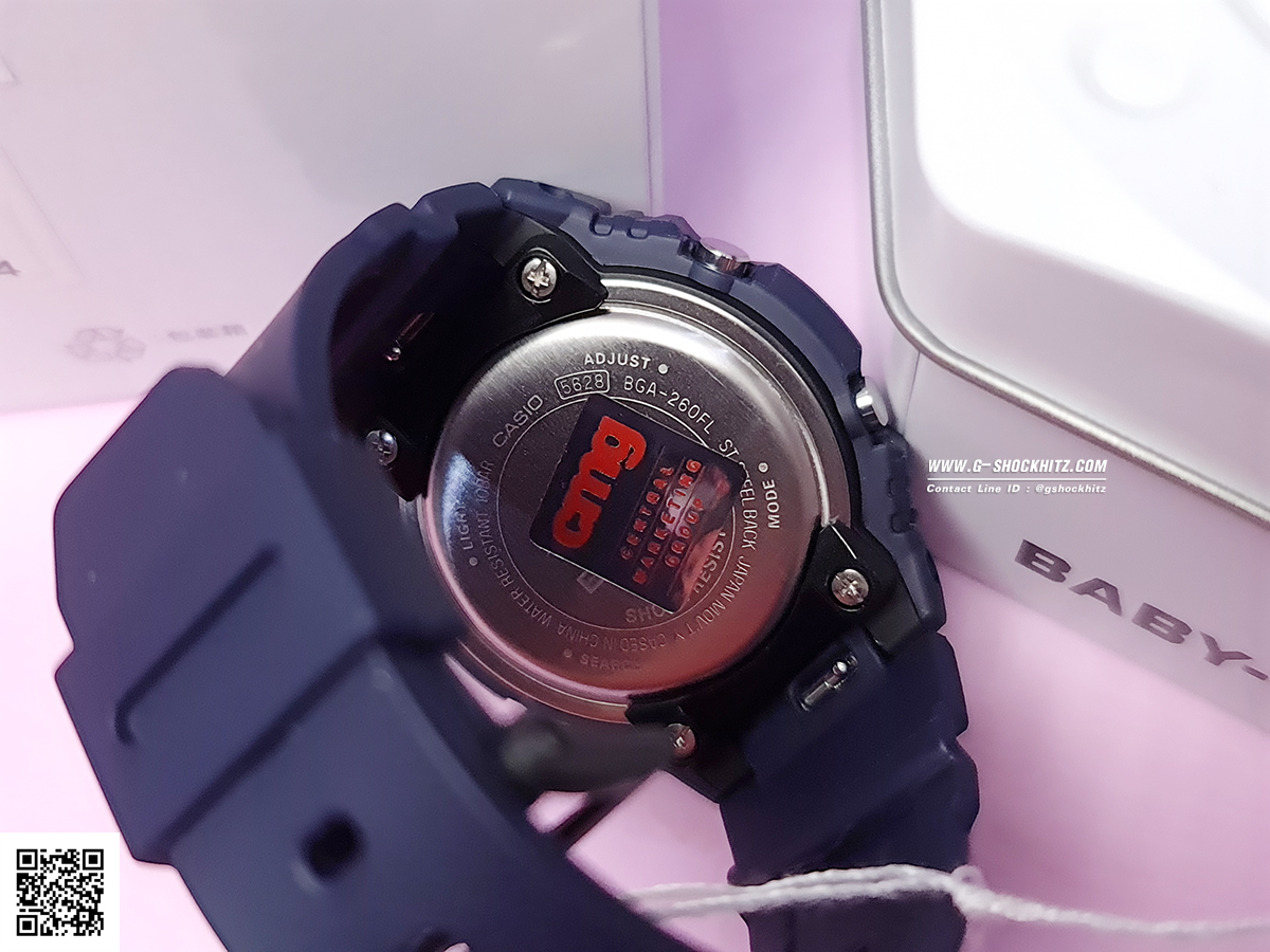 CASIO BABY-G นาฬิกาข้อมือ นาฬิกากันน้ำ นาฬิกาของแท้ ประกันศูนย์ CMG 1 ปี รุ่น BGA-260FL-2A นาฬิกาสีน้ำเงิน