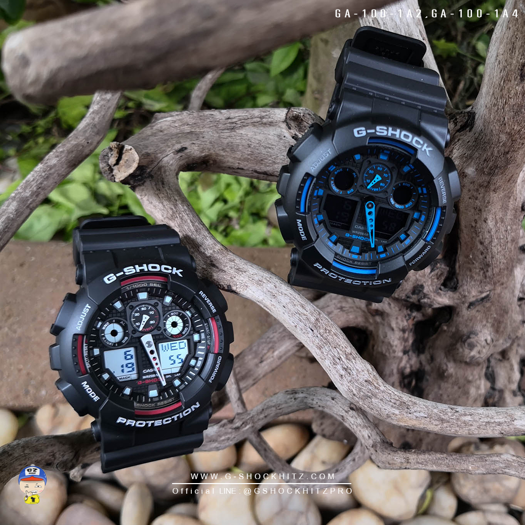 CASIO G-SHOCK นาฬิกาข้อมือ นาฬิกากันน้ำ นาฬิกาของแท้ ประกันศูนย์ CMG 1 ปี รุ่น GA-100-1A4 นาฬิกาสีดำ