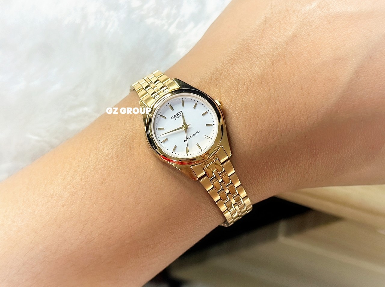 CASIO MID YEAR SALE นาฬิกาคาสิโอ พร้อมส่ง นาฬิกาข้อมือ นาฬิกากันน้ำ นาฬิกาของแท้ BTS ประกันศูนย์ CMG 1 ปี รุ่น LTP-1129N-7A นาฬิกาสีทอง