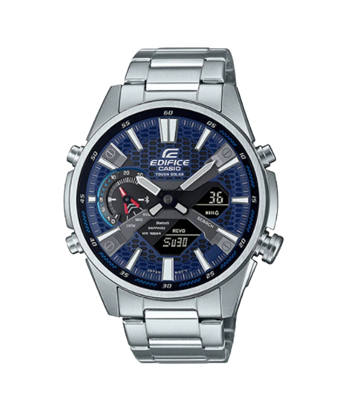 CASIO EDIFICE นาฬิกาข้อมือ นาฬิกากันน้ำ นาฬิกาของแท้ ประกันศูนย์ CMG 1 ปี รุ่น ECB-S100D-2A นาฬิกาสีเงิน
