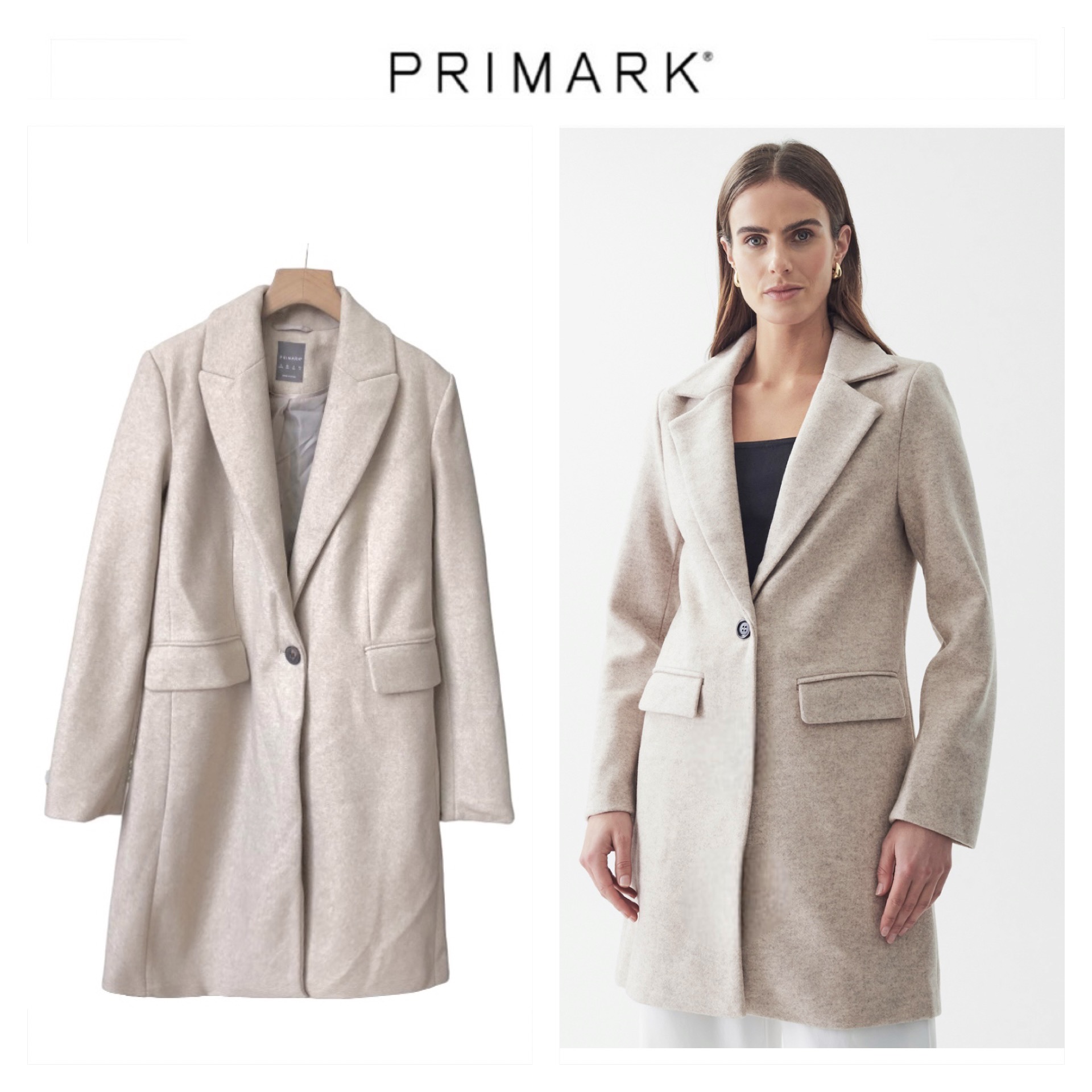 เสื้อโค้ทวูล Trench coat เสื้อโค้ทเฟอร์ โค้ทสักหลาดสีเบจ แบรนด์ Primark สำเนา สำเนา สำเนา สำเนา สำเนา สำเนา