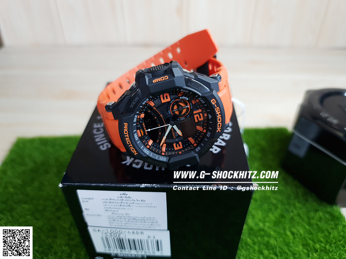 CASIO MID YEAR SALE G-SHOCK นาฬิกาข้อมือ นาฬิกากันน้ำ นาฬิกาของแท้ ประกันศูนย์ CMG 1 ปี รุ่น GA-1000-4A นาฬิกาสีส้ม