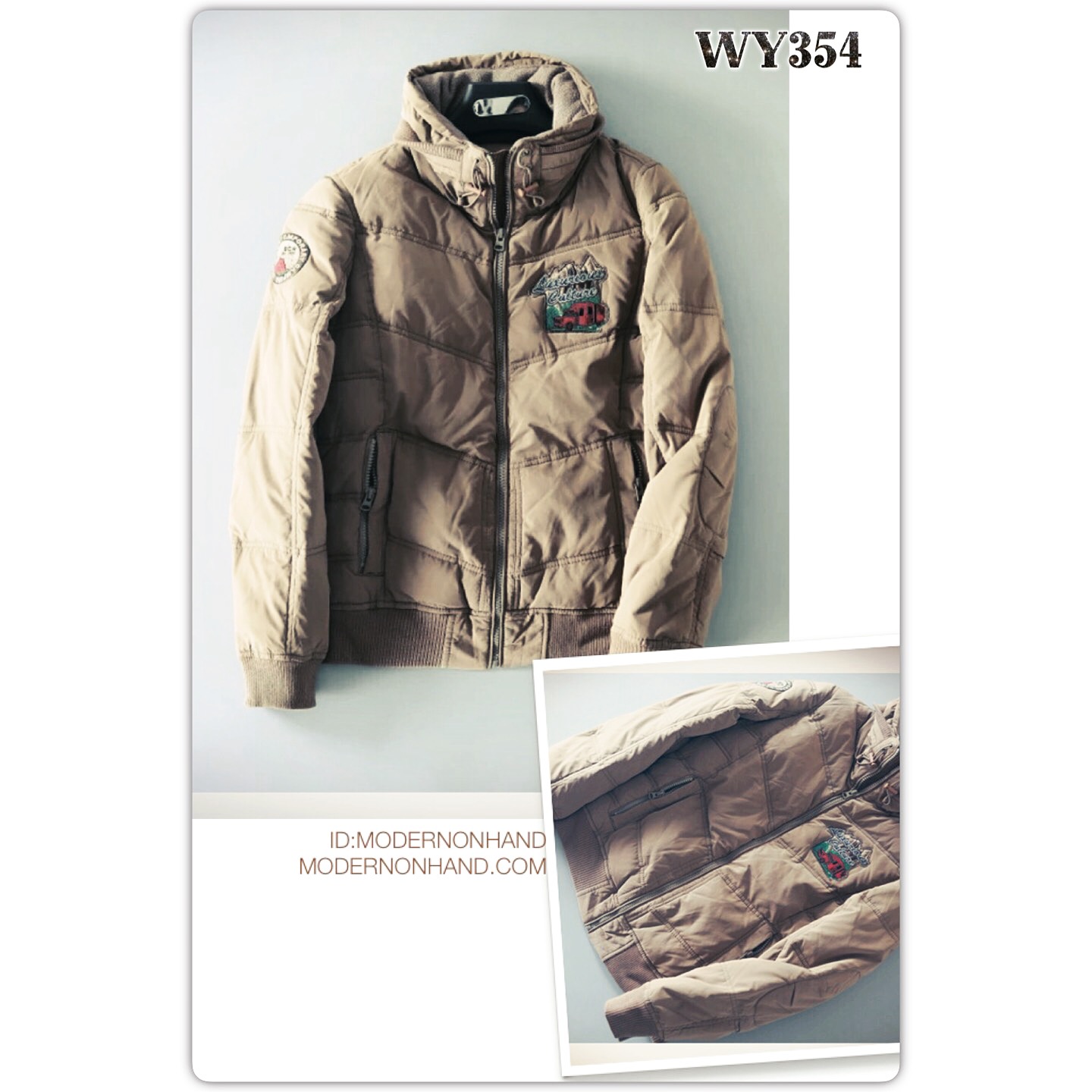 เสื้อกันหนาวขนเป็ด เสื้อขนเป็ด สีน้ำตาล แบรนด์เนมหรู เกาหลี YONEDA แท้100% เนื้อหนาอุ่นมากคะ size M/L