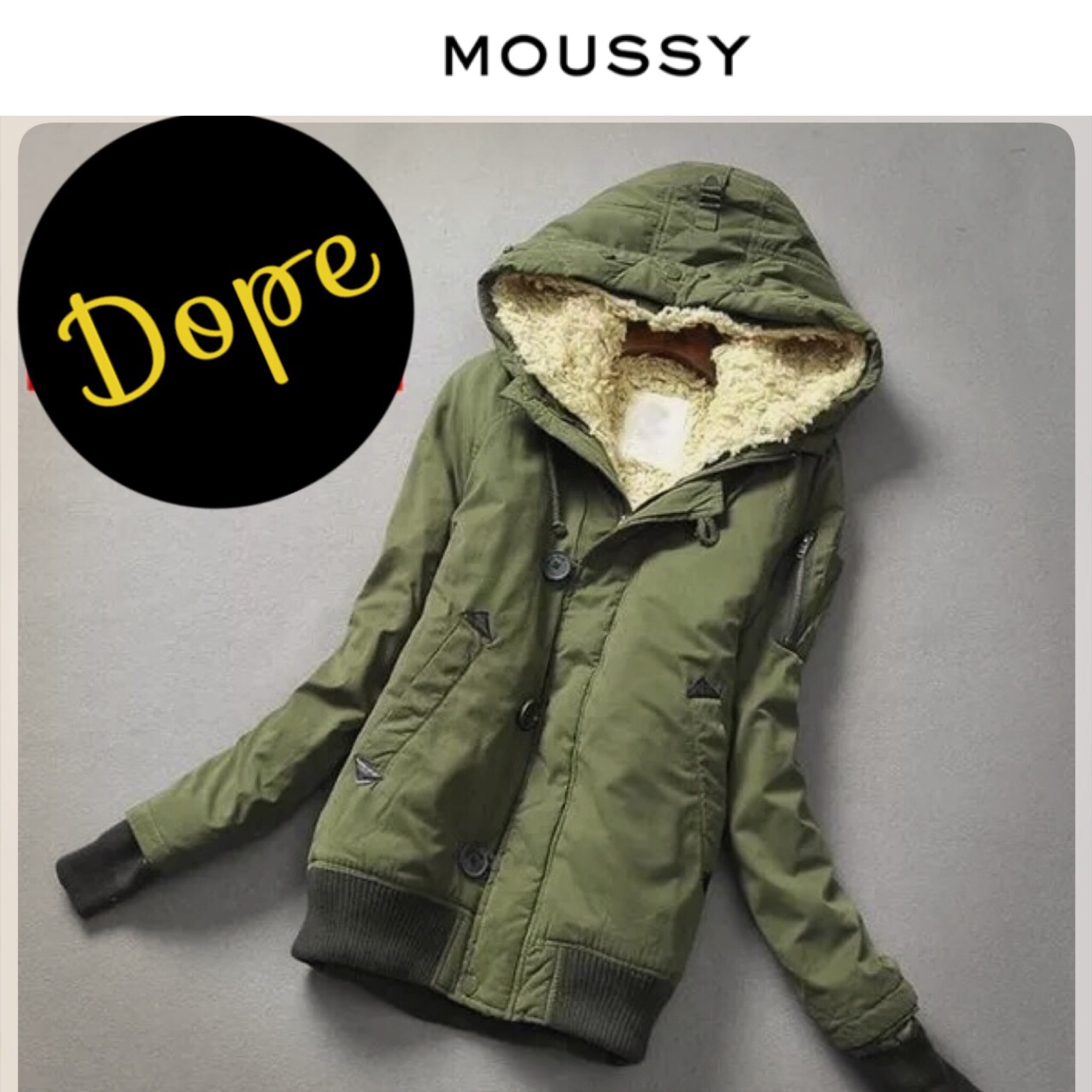 เสื้อกันหนาว ติดฮูท เสื้อcoat แบรนด์ดัง ญี่ปุ่น MOUSSY japan สีฟ้าอ่อน แต่งซับขนอุ่นด้านใน (ขนด้านในถอดใส่ได้ทั้งชิ้นเลยคะ )มีกระดุมSize M/L * ไม่มีขนเฟอร์ปลายหมวกนะคะ*