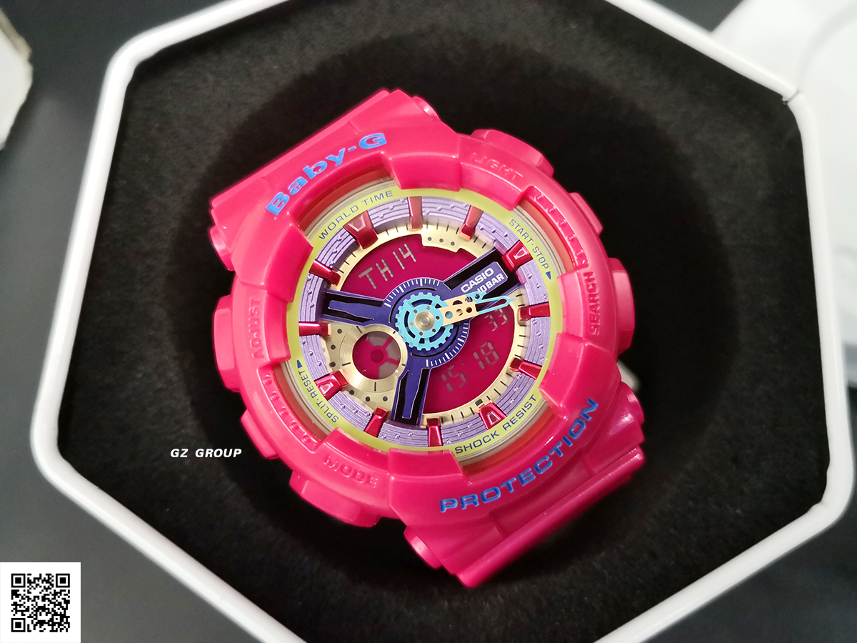 CASIO MID YEAR SALE BABY-G พร้อมส่ง นาฬิกาข้อมือ นาฬิกากันน้ำ นาฬิกาของแท้ ประกันศูนย์ CMG 1 ปี รุ่น BA-112-4A นาฬิกาสีชมพู