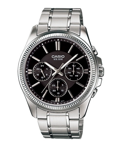 CASIO นาฬิกาคาสิโอ นาฬิกาข้อมือ นาฬิกากันน้ำ นาฬิกาของแท้ ประกันศูนย์ CMG 1 ปี รุ่น MTP-1375D-1A นาฬิกาสีเงิน