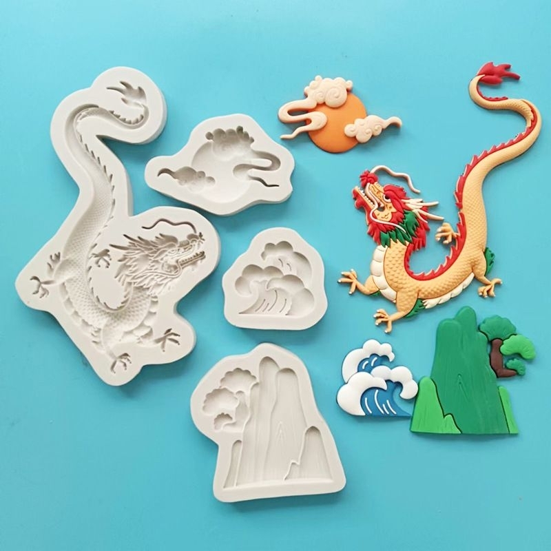 รวมแม่พิมพ์ซิลิโคน มังกร พิมพ์ลายจีน ตรุษจีน ก้อนทอง(สีพิมพ์อาจมีการเปลี่ยนแปลง)