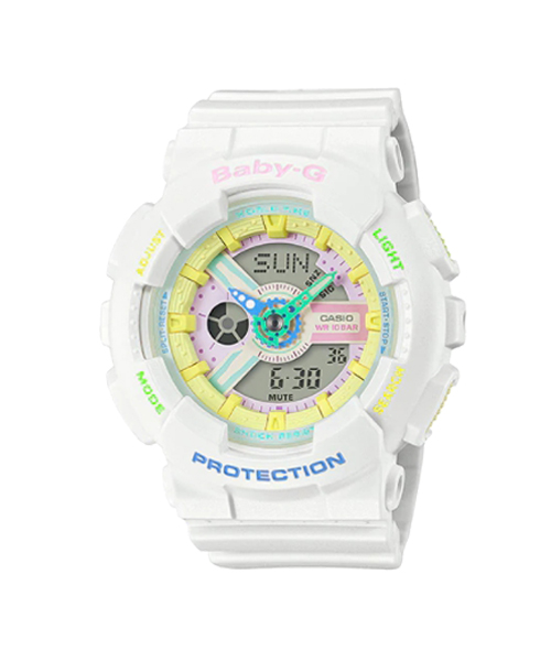 CASIO BABY-G นาฬิกาข้อมือ นาฬิกากันน้ำ นาฬิกาของแท้ ประกันศูนย์ CMG 1 ปี รุ่น BA-110TM-7A นาฬิกาสีขาว