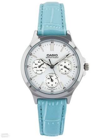 CASIO นาฬิกาคาสิโอ นาฬิกาข้อมือ นาฬิกากันน้ำ นาฬิกาของแท้ ประกันศูนย์ CMG 1 ปี รุ่น LTP-V300L-2 นาฬิกาสีฟ้า