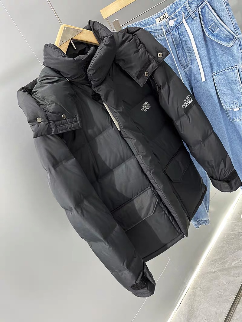 URBAN EXPOSURE เสื้อกันหนาว เสื้อฮู้ดเฟอร์กันหนาว บุนวมอุ่น แบรนด์ URBAN EXPOSURE ( Puffer Jacket ) ดำ