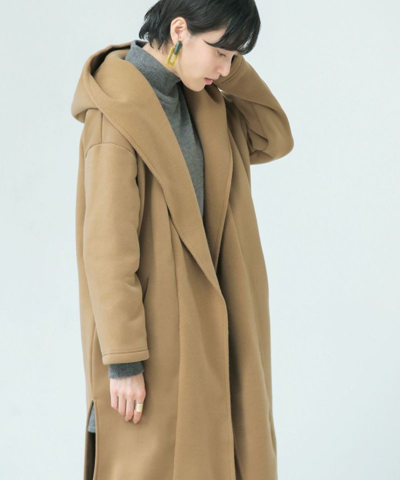 Bou jeloud เสื้อโค้ทกันหนาว ฮู้ด เสื้อกันหนาว overcoat แบรนด์ Bou Jeloud Trench coat โค้ทวูล สีกากี งานญี่ปุ่น กากี