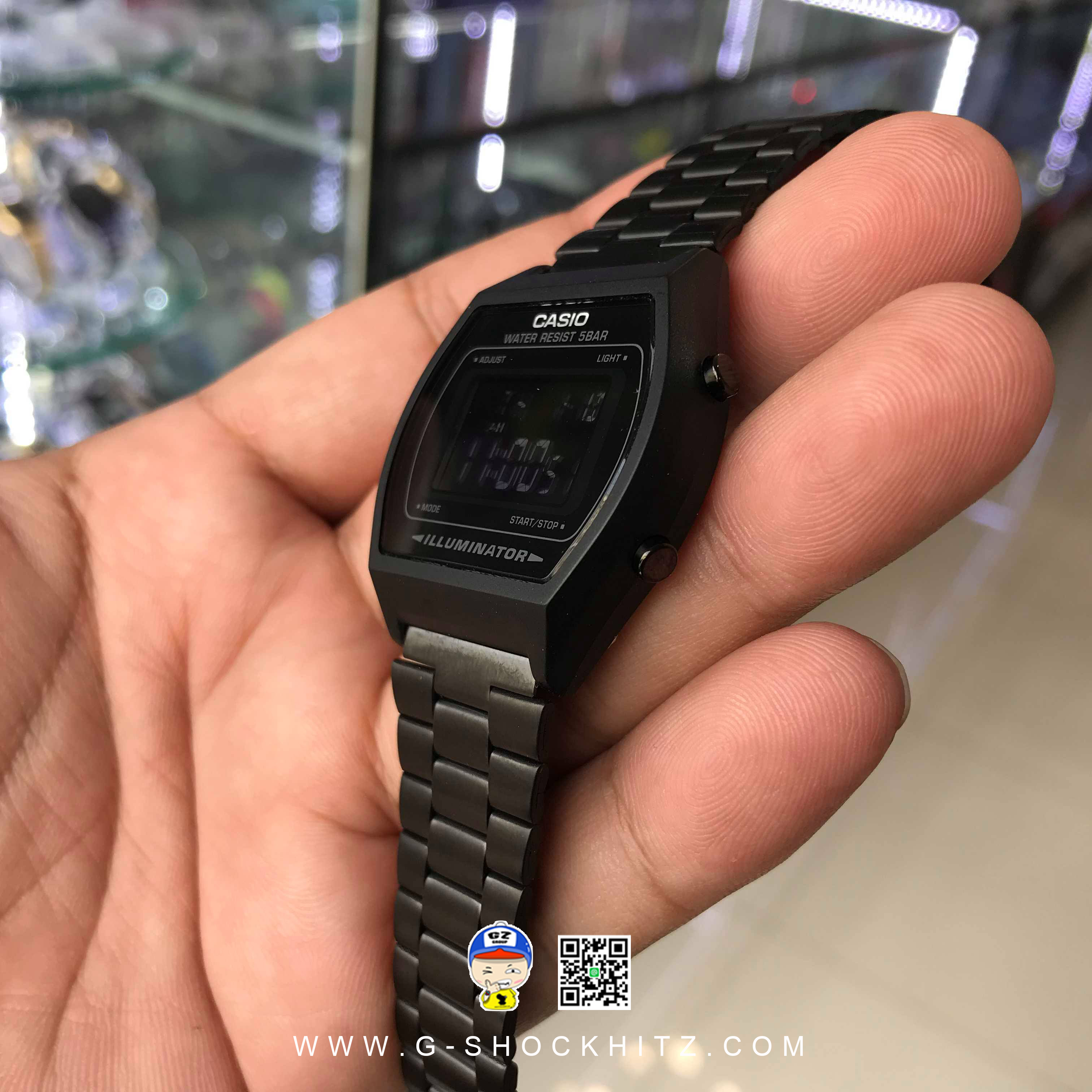 CASIO นาฬิกาคาสิโอ นาฬิกาข้อมือ นาฬิกากันน้ำ นาฬิกาของแท้ ประกันศูนย์ CMG 1 ปี รุ่น B640WB-1B นาฬิกาสีดำ