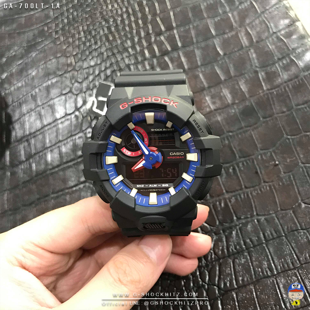CASIO G-SHOCK นาฬิกาข้อมือ นาฬิกากันน้ำ นาฬิกาของแท้ ประกันศูนย์ CMG 1 ปี รุ่น GA-700LT-1A นาฬิกาสีดำ