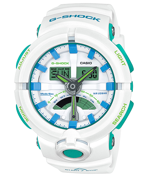 CASIO G-SHOCK นาฬิกาข้อมือ นาฬิกากันน้ำ นาฬิกาของแท้ ประกันศูนย์ CMG 1 ปี รุ่น GA-500WG-7A นาฬิกาสีขาว