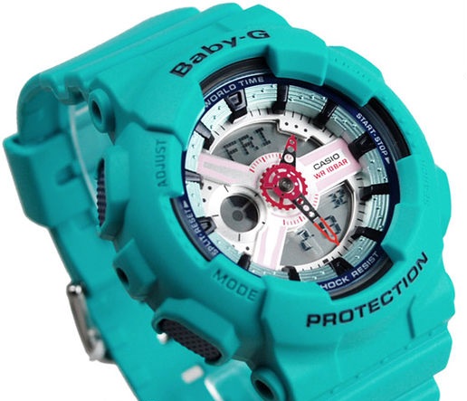 CASIO BABY-G นาฬิกาข้อมือ นาฬิกากันน้ำ นาฬิกาของแท้ ประกันศูนย์ CMG 1 ปี รุ่น BA-110SN-3A นาฬิกาสีเขียว