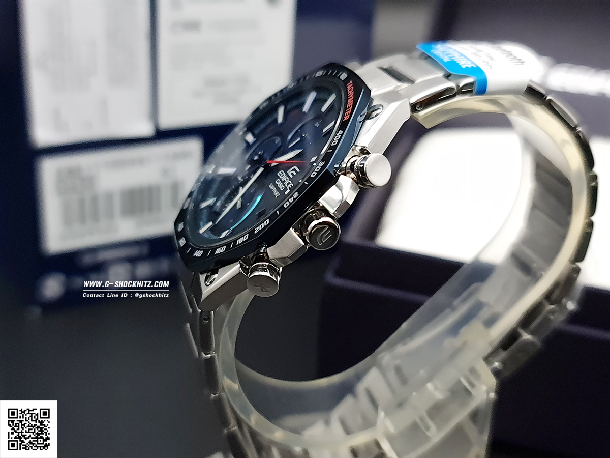 CASIO EDIFICE นาฬิกาข้อมือ นาฬิกากันน้ำ นาฬิกาของแท้ ประกันศูนย์ CMG 1 ปี รุ่น EQB-1100XDB-2A นาฬิกาสีเงิน