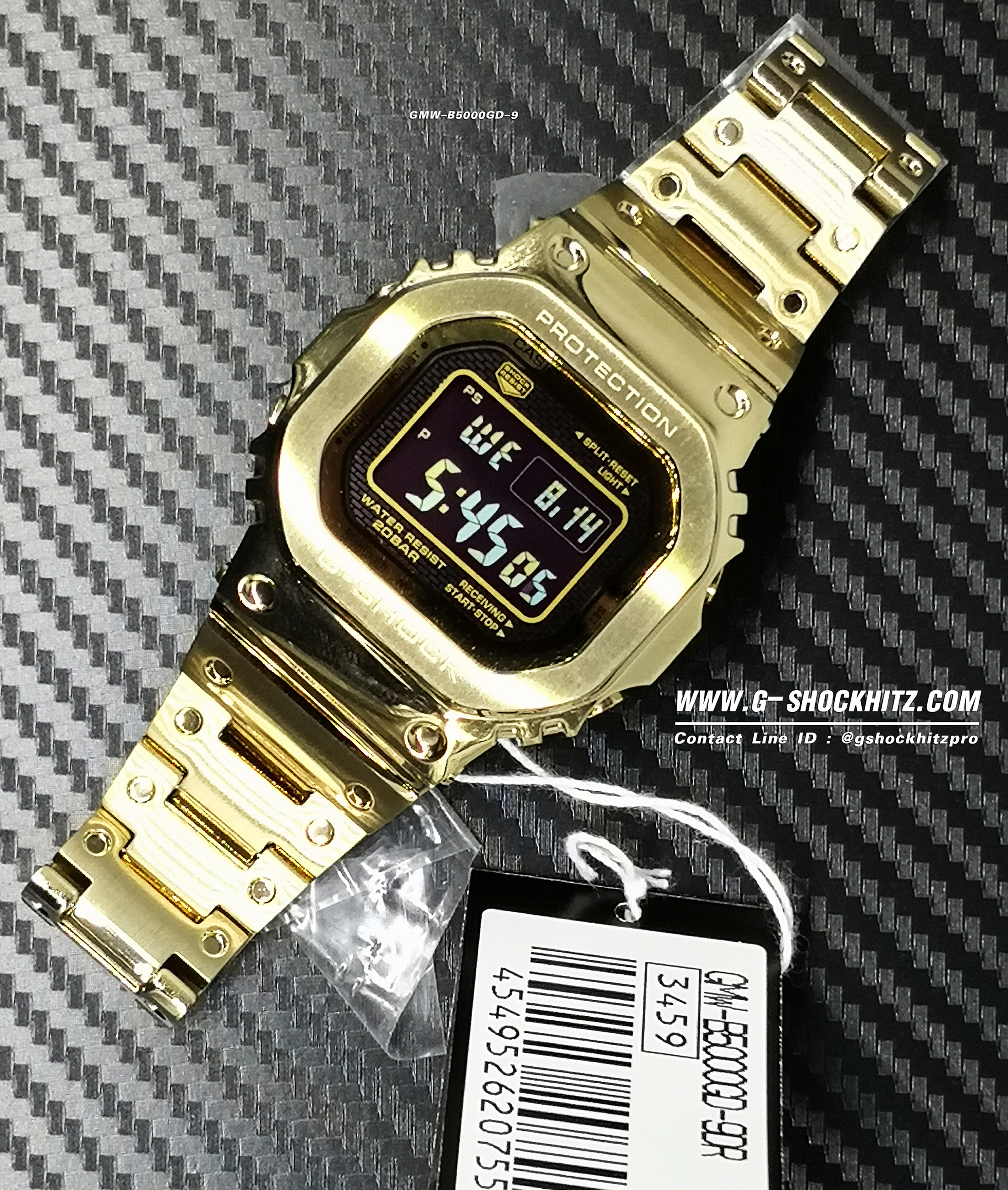 CASIO G-SHOCK นาฬิกาข้อมือ นาฬิกากันน้ำ นาฬิกาของแท้ ประกันศูนย์ CMG 1 ปี รุ่น GMW-B5000GD-9D นาฬิกาสีทอง