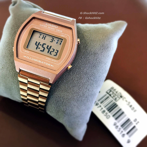 CASIO นาฬิกาคาสิโอ นาฬิกาข้อมือ นาฬิกากันน้ำ นาฬิกาของแท้ ประกันศูนย์ CMG 1 ปี รุ่น B640WC-5A นาฬิกาสีน้ำตาล