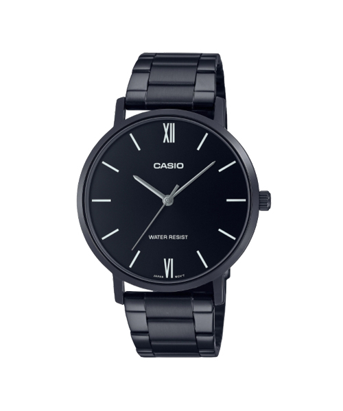 CASIO นาฬิกาคาสิโอ นาฬิกาข้อมือ นาฬิกากันน้ำ นาฬิกาของแท้ ประกันศูนย์ CMG 1 ปี รุ่น MTP-VT01B-1B นาฬิกาสีดำ