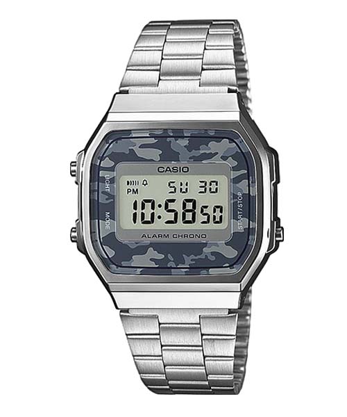 CASIO นาฬิกาคาสิโอ นาฬิกาข้อมือ นาฬิกากันน้ำ นาฬิกาของแท้ ประกันศูนย์ CMG 1 ปี รุ่น A168WEC-1D นาฬิกาสีเงิน