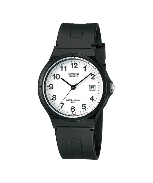 CASIO นาฬิกาคาสิโอ นาฬิกาข้อมือ นาฬิกากันน้ำ นาฬิกาของแท้ ประกันศูนย์ CMG 1 ปี รุ่น MW-59-7B นาฬิกาสีดำ
