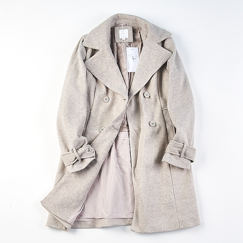 เสื้อโค้ท โค้ทวูลแต่งเฟอร์ เสื้อกันหนาว Trench coat สีเทา แบรนด GIADA