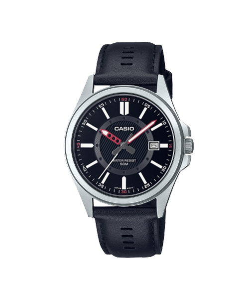 CASIO นาฬิกาคาสิโอ นาฬิกาข้อมือ นาฬิกากันน้ำ นาฬิกาของแท้ ประกันศูนย์ CMG 1 ปี รุ่น MTP-E700L-1E นาฬิกาสีดำ