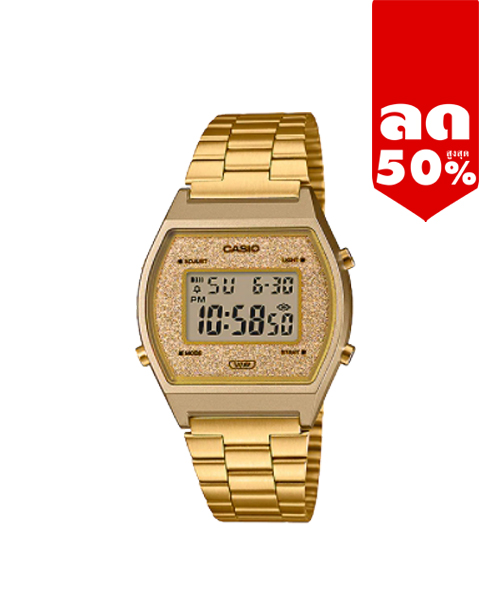 CASIO นาฬิกาคาสิโอ นาฬิกาข้อมือ นาฬิกากันน้ำ นาฬิกาของแท้ ประกันศูนย์ CMG 1 ปี รุ่น B640WGG-9D นาฬิกาสีทอง