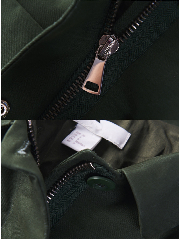 H&m เสื้อนอกเขียวทหาร เสื้อแจ็คเก็ต เสื้อฮู้ด แนวทหาร แพทเทินสวย เท่ห์ มาก คะ งาน H&M ตัดป้าย เขียว