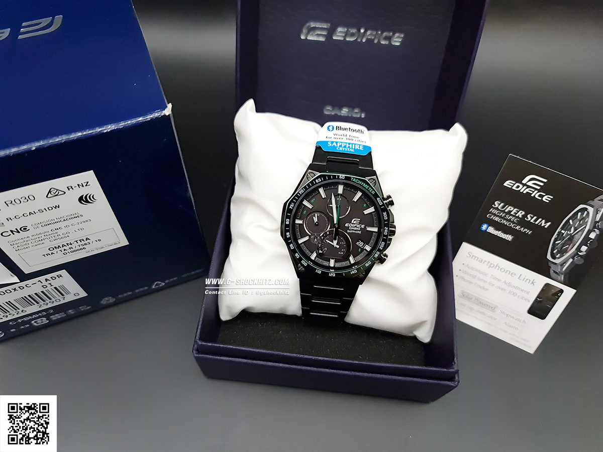 CASIO EDIFICE นาฬิกาข้อมือ นาฬิกากันน้ำ นาฬิกาของแท้ ประกันศูนย์ CMG 1 ปี รุ่น EQB-1100XDC-1A นาฬิกาสีดำ