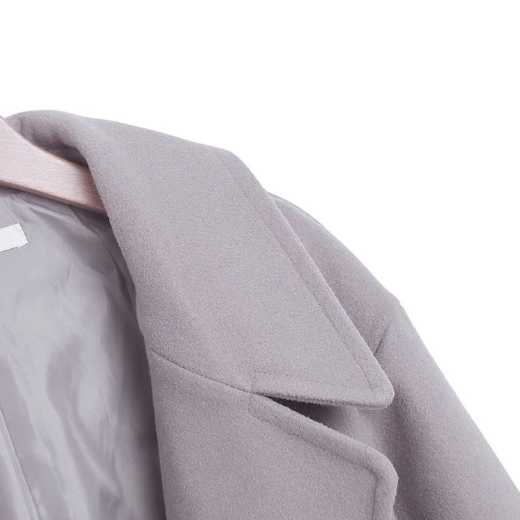 เสื้อโค้ทวูล Trench coat เสื้อโค้ทเฟอร์ โค้ทสักหลาดสีเทาอ่อน แบรนด์ RAY CASSIN