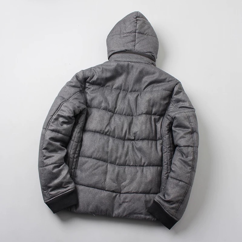 เสื้อกันหนาว ติดฮูท เสื้อบอมเบอร์ บุนวมอุ่น แบรนด์ญี่ปุ่น Lightweight Puffer Jacket สำเนา เทา