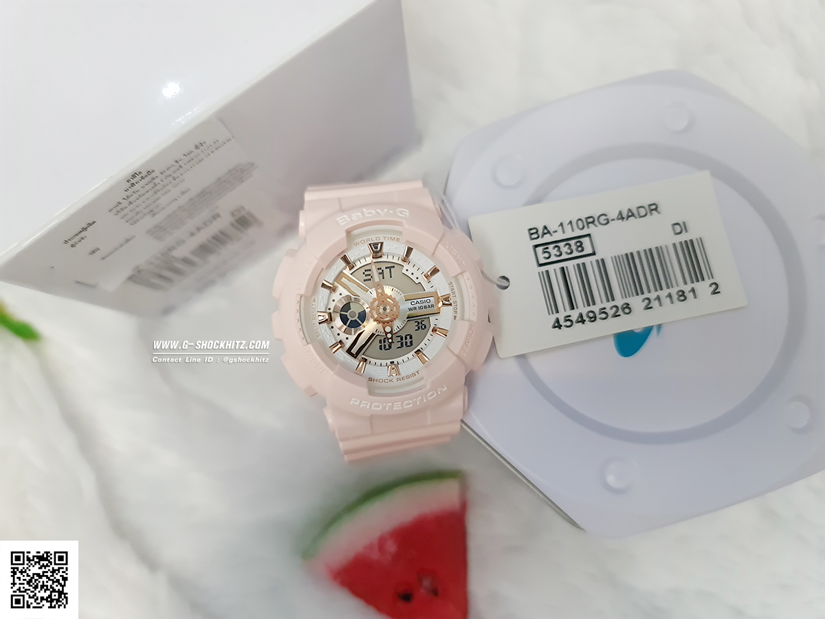 CASIO MID YEAR SALE BABY-G นาฬิกาข้อมือ นาฬิกากันน้ำ นาฬิกาของแท้ ประกันศูนย์ CMG 1 ปี รุ่น BA-110RG-4A นาฬิกาสีชมพู