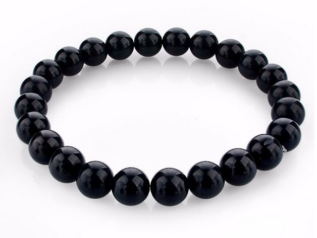 สร้อยข้อมือ หินธรรมชาติ สร้อยข้อมือ ผู้ชาย ผู้หญิง ใส่ได้ ร้อยเป็น เม็ดกลม สีดำ นิล สร้อยข้อมือ เก๋ ๆ ดูดี มีระดับ 525406_1