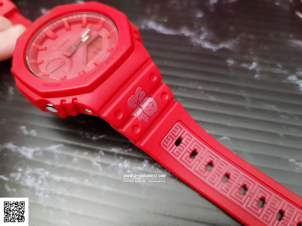 CASIO MID YEAR SALE G-SHOCK พร้อมส่ง นาฬิกาข้อมือ นาฬิกากันน้ำ นาฬิกาของแท้ ประกันศูนย์ CMG 1 ปี รุ่น GA-2100CNY-4 นาฬิกาสีแดง