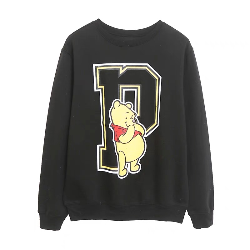 เสื้อสเวตเตอร์ กันหนาว DISNEY เสื้อหมีพูห์ Winnie the pooh สีดำ งานสกรีน Disney แท้ เทา