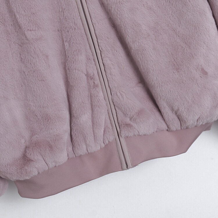 Pink latte เสื้อเฟอร์กันหนาว หมวกฮู้ด เสื้อขน (FLUFFY COAT ) แบรนด์ Pink latte