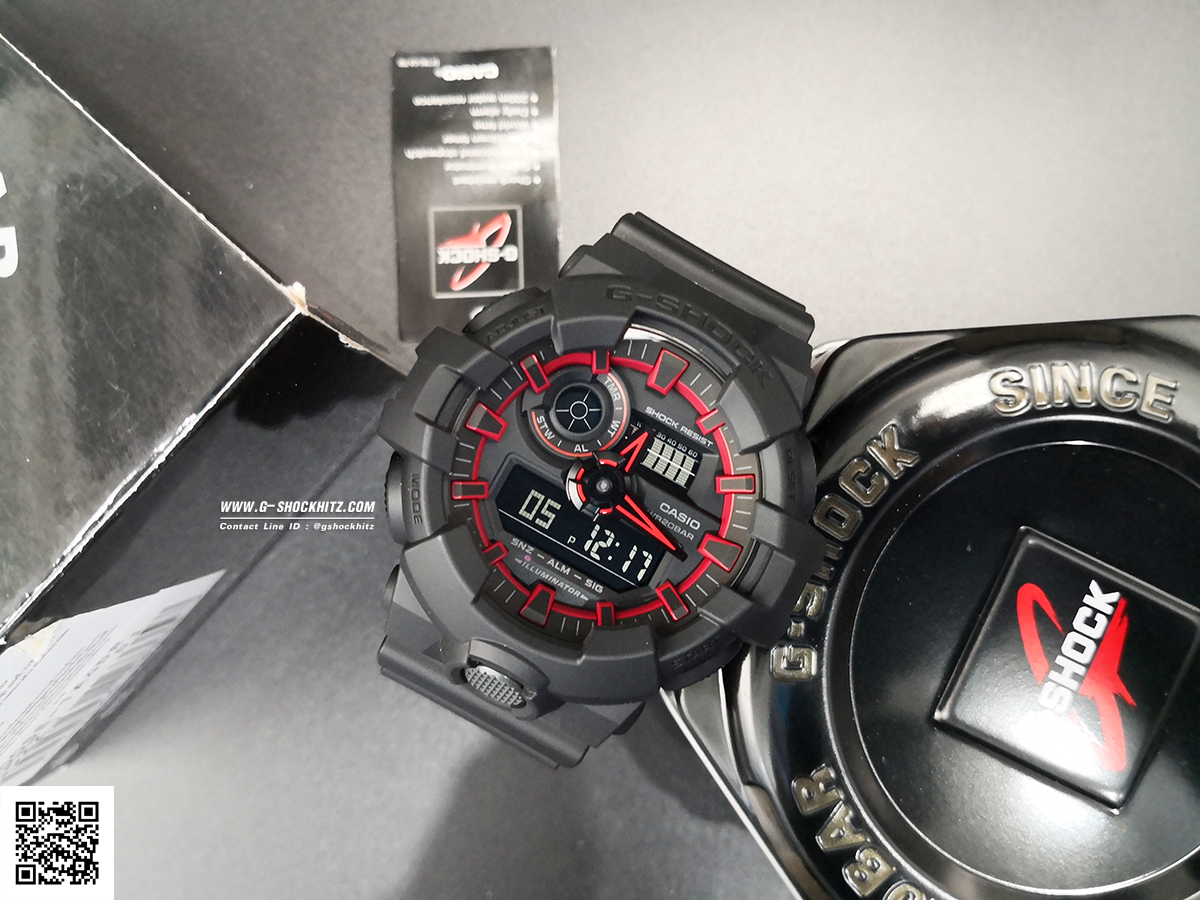 CASIO G-SHOCK นาฬิกาข้อมือ นาฬิกากันน้ำ นาฬิกาของแท้ ประกันศูนย์ CMG 1 ปี รุ่น GA-700SE-1A4 นาฬิกาสีดำ