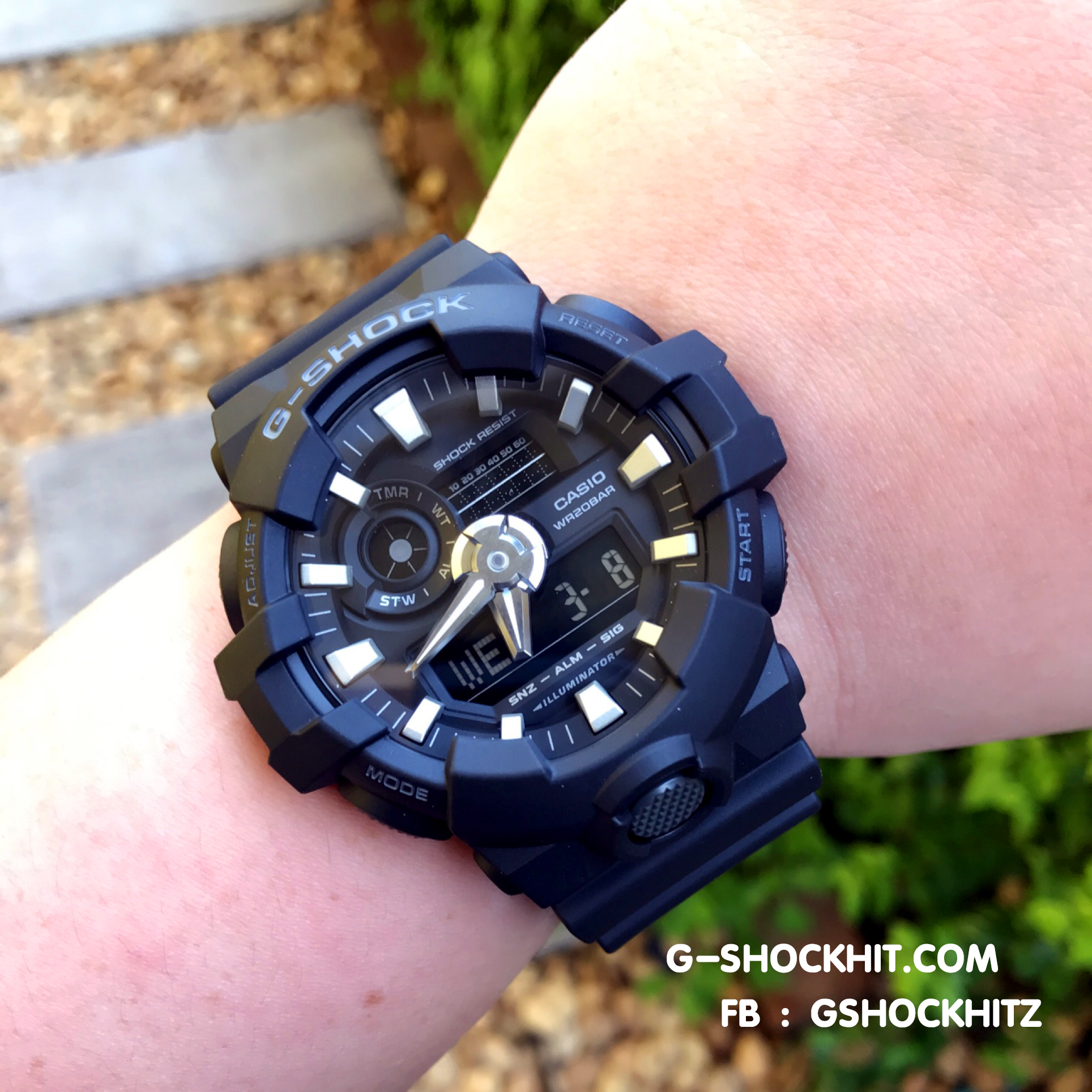 CASIO MID YEAR SALE G-SHOCK นาฬิกาข้อมือ นาฬิกากันน้ำ นาฬิกาของแท้ ประกันศูนย์ CMG 1 ปี รุ่น GA-700-1B นาฬิกาสีดำ