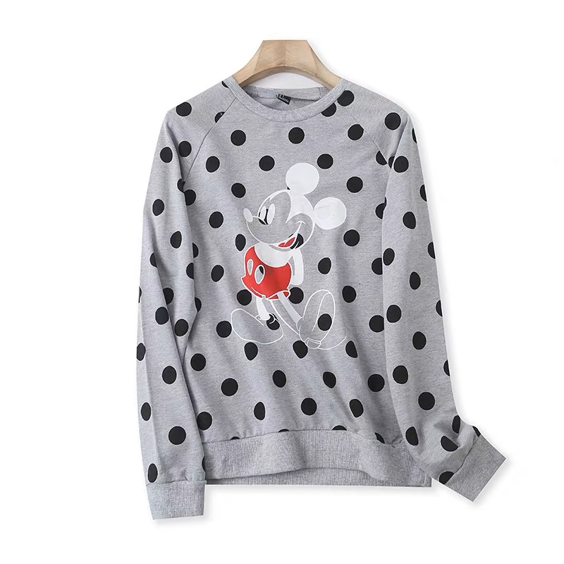 Disney เสื้อวอร์มแขนยาว เสื้อวอร์มสีเทา ลายจุด สกรีนMICKEY งานDISNEY สำเนา สำเนา สำเนา เทา