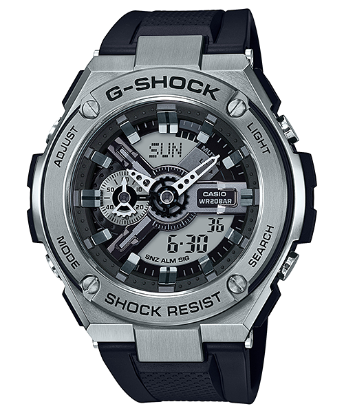 CASIO G-SHOCK นาฬิกาข้อมือ นาฬิกากันน้ำ นาฬิกาของแท้ ประกันศูนย์ CMG 1 ปี รุ่น GST-410-1A นาฬิกาสีเงิน