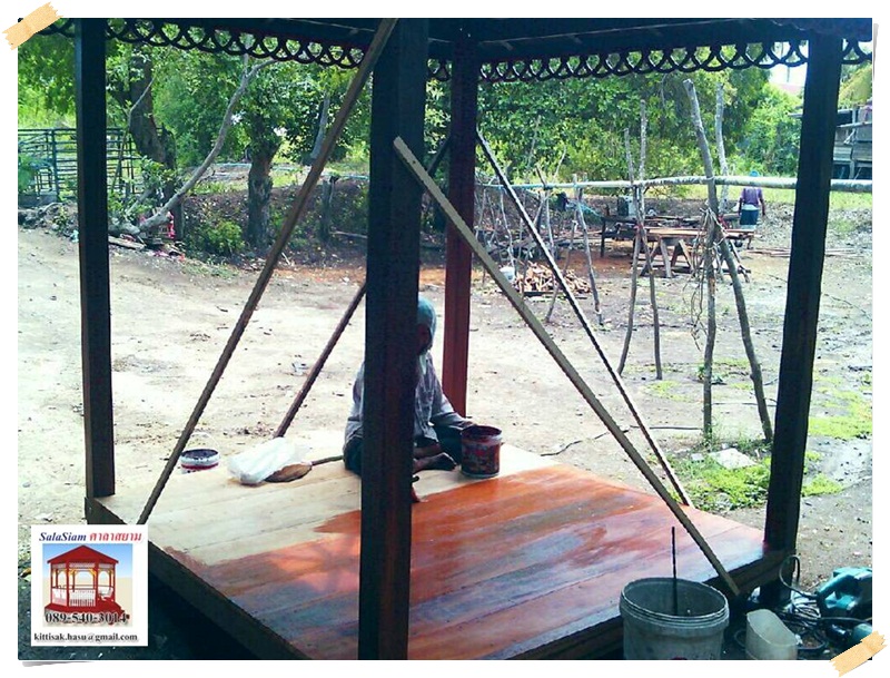 รหัสสินค้า : SL-013 : ศาลาทางบาหลี รั้วระแนง ขนาด 2 X 2 X 3 เมตร