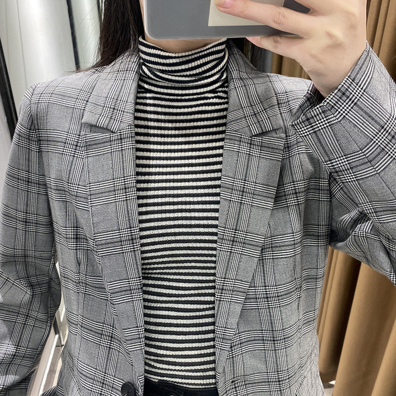 เสื้อโค้ท เสื้อคลุม ทรงสูท ลายตาราง checked plaid blazer gingerham เสื้อคลุม เบลเซอร์ Blazer check ❄️แบรนด์✨H&M✨ แท้💯% แบรนด์ สำเนา