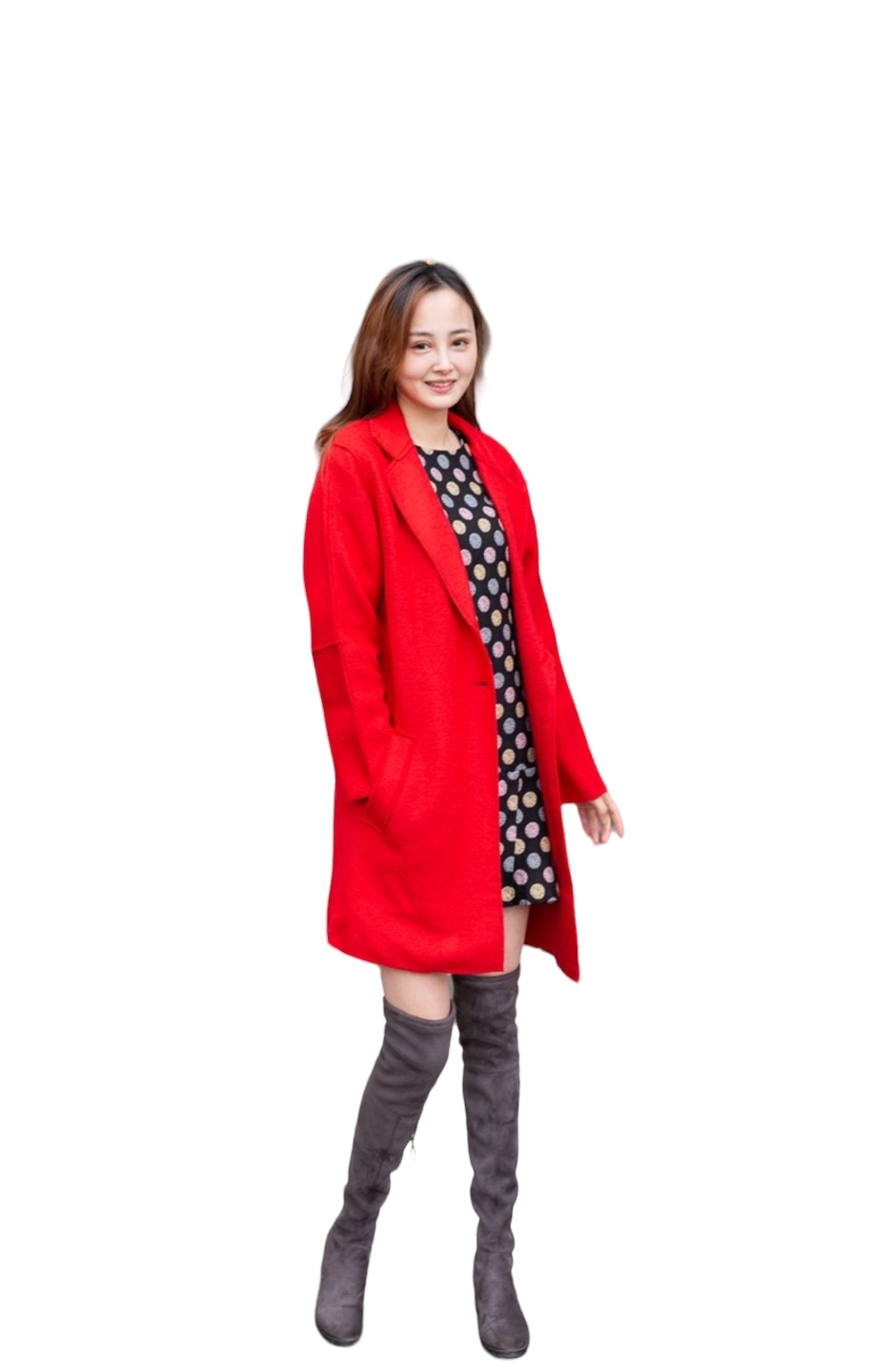 เสื้อโค้ท peacoat เสื้อโค้ทเฟอร์ โค้ทสีแแดง แบรนด์ La chapelle