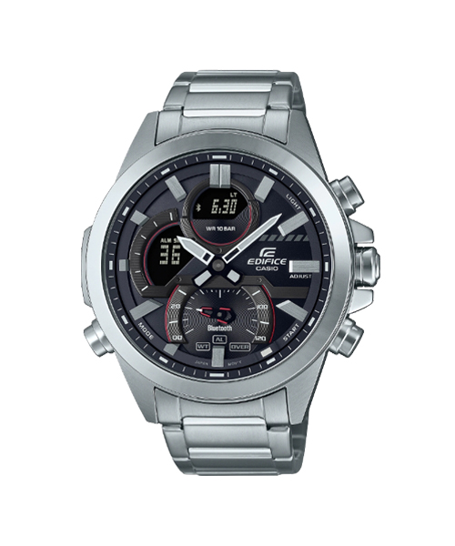 CASIO EDIFICE นาฬิกาข้อมือ นาฬิกากันน้ำ นาฬิกาของแท้ ประกันศูนย์ CMG 1 ปี รุ่น ECB-30D-1A นาฬิกาสีเงิน