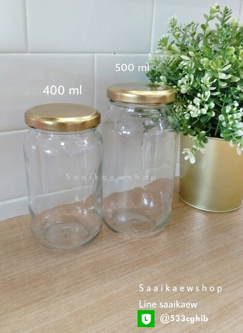 New ขวดแก้วกลมทรงสูง 400 - 500 ml